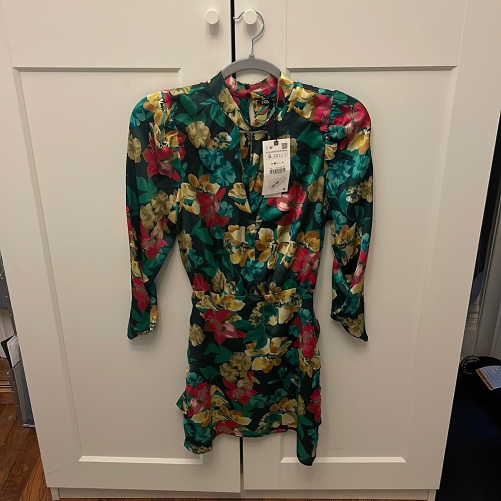 Floral silk dress